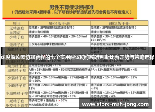 深度解读欧协联赛程的七个实用建议助你精准判断比赛走势与策略选择