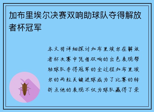 加布里埃尔决赛双响助球队夺得解放者杯冠军 加布里埃尔决赛双响助球队夺得解放者杯冠军